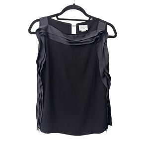 GREY JASON WU Sleeveless Ribbon Blouse Black‎ NWOT Sz 4